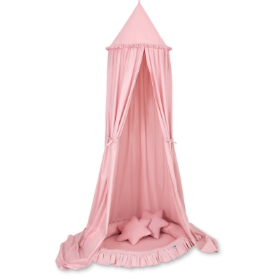 Ciel de Lit Bébé Enfant à Suspendre Au Plafond avec Nid et Oreillers Rose Poussiéreux Ciel de Lit Bébé Enfant à Suspendre Au Plafond avec Nid et Oreillers Rose Poussiéreux